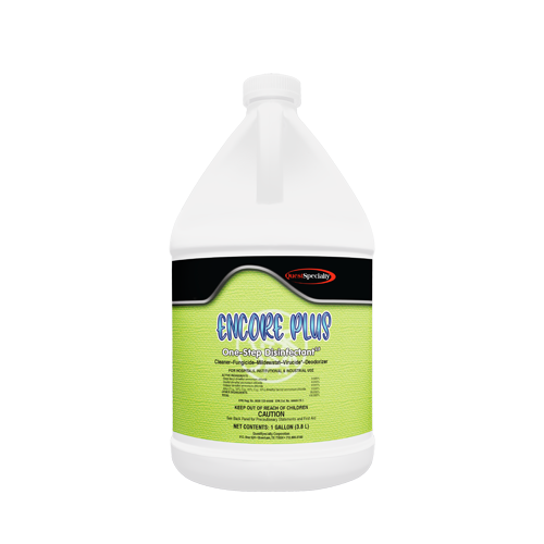 Encore Plus One-Step Disinfectant RTU cleaner kills viruses, bacteria, and fungi on hard surfaces with floral scent