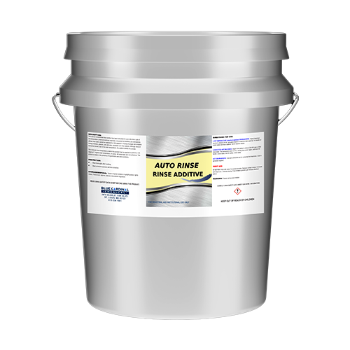 Auto Rinse commercial dishwashing rinse aid prevents water spots and improves drying