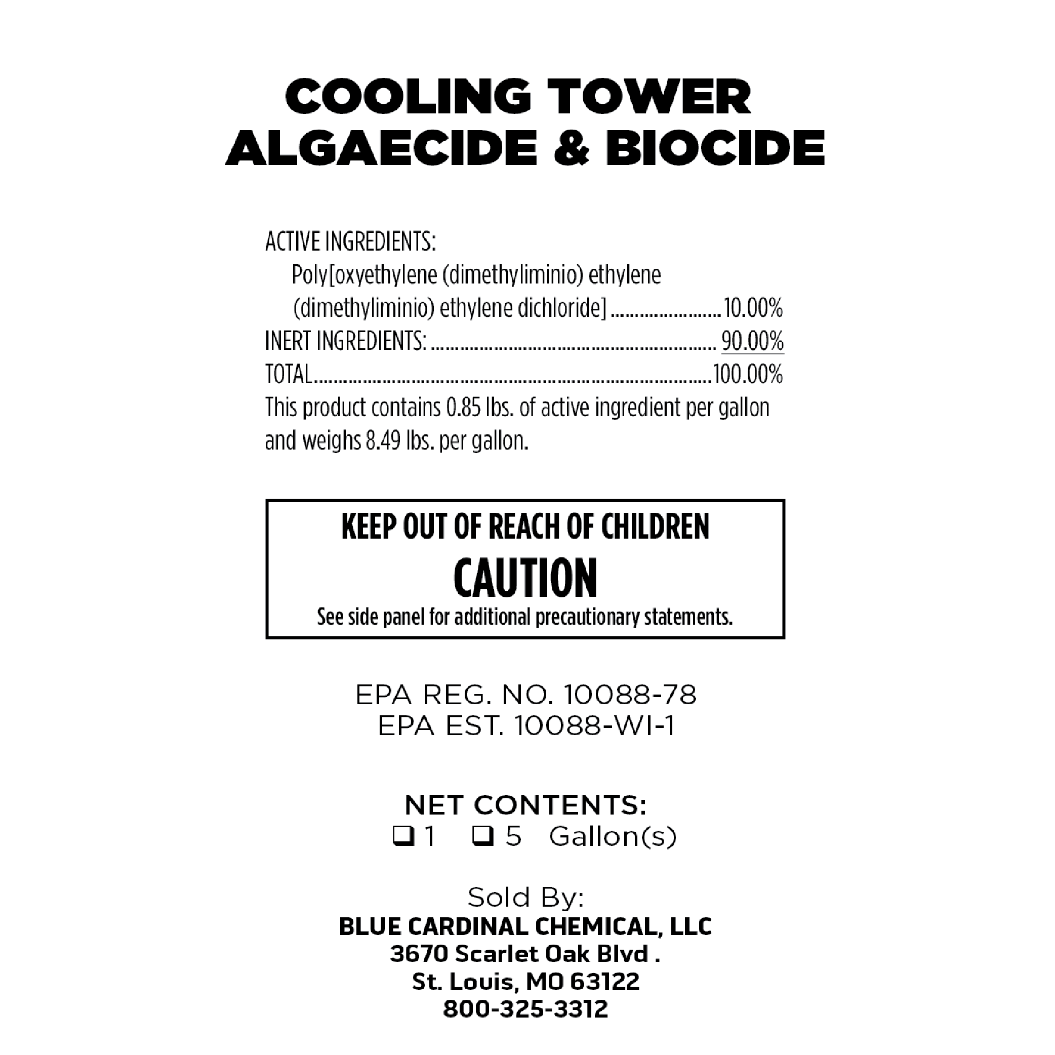 Cooling Tower Algaecide & Biocide Blue Cardinal Chemical