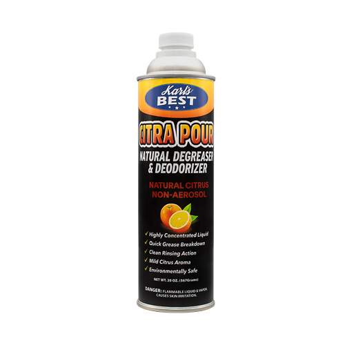 Citra Pour citrus-based degreaser removes oil gum tar adhesives and unclogs drains