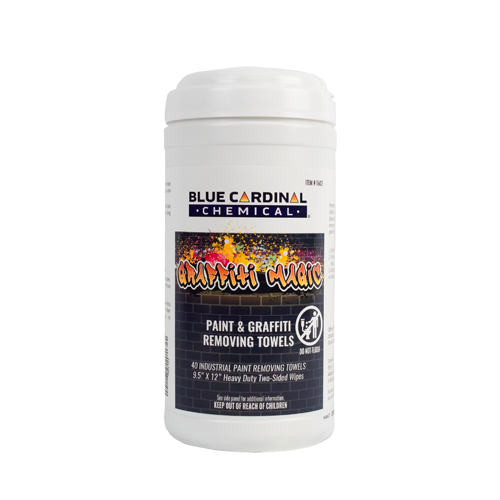 Graffiti Magic industrial graffiti and paint removing wipes with non-scratching abrasive formula