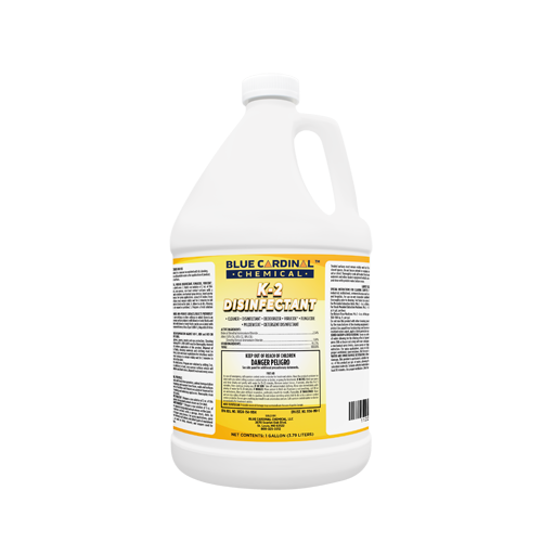 K-2 Disinfectant multipurpose virucidal cleaner that kills MRSA, H1N1, Hepatitis B & C, HIV-1, and Parvo