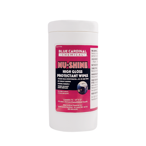 Nu Shine Wipes for cleaning and protecting plastic, vinyl, leather, granite, and stainless steel surfaces